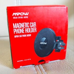 Magnetic car phone holder